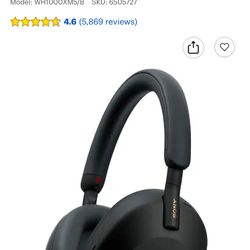Sony WH-1000XM5/B Premium Wireless Noise-Canceling Bluetooth Headphones Black