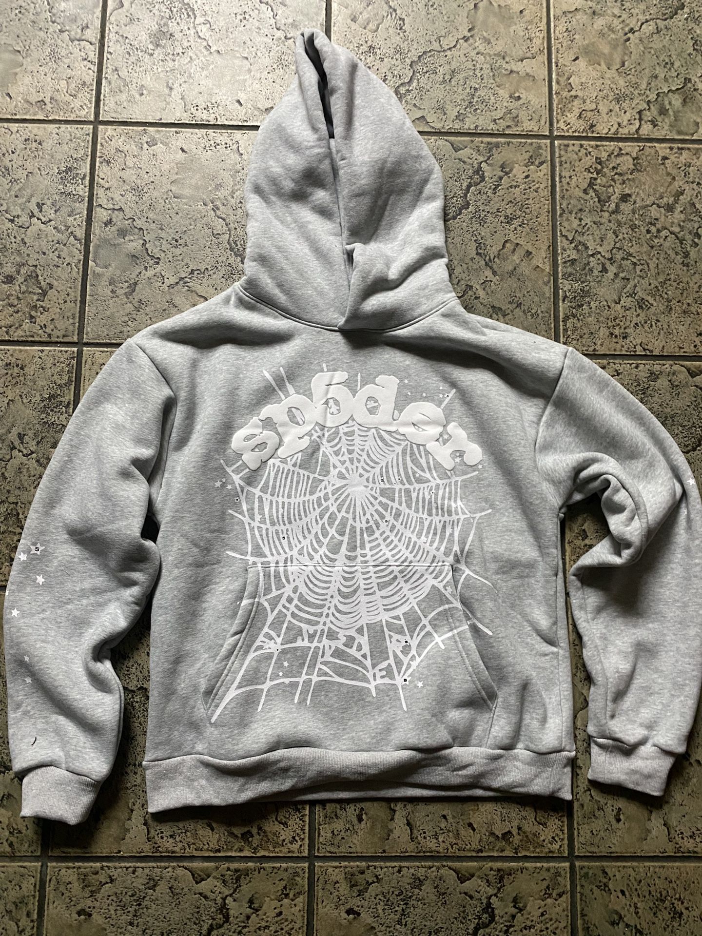 Gray And White Spider Hoodie