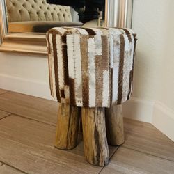 Cowhide Stool /side Table 