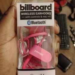Billboard Wireless Bluetooth Earhooks Built-In Mic & Controls Pink