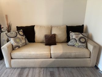 Beige Fabric Couch, Sofa
