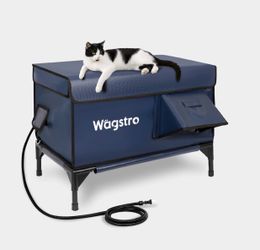 New XXL Large Cloud Slate Blue Small Animal Shelter with built in heater and food container