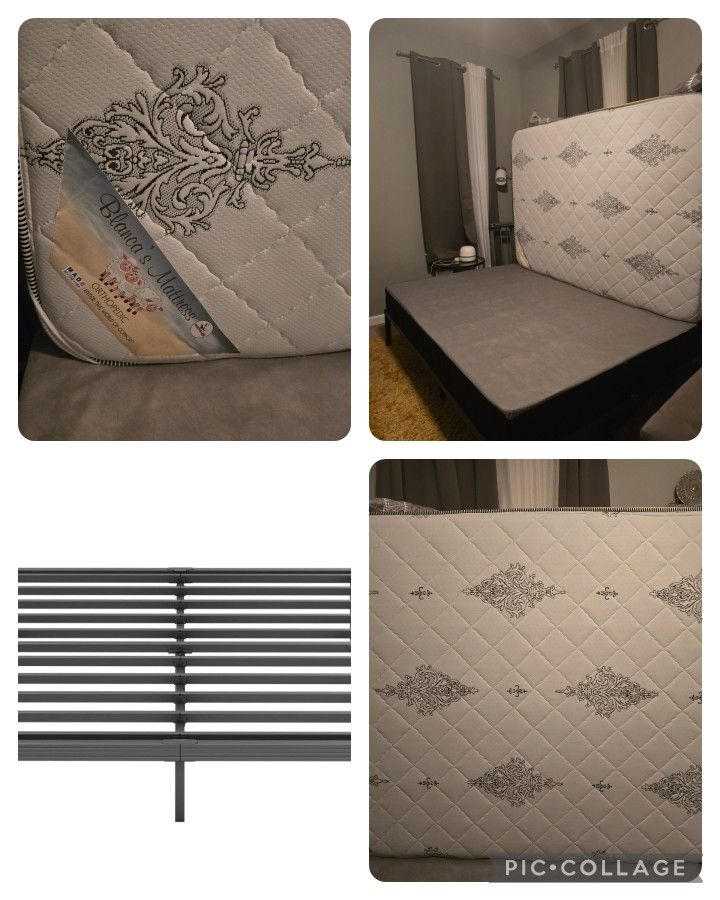 Full-size Mattress, Box Spring, and Frame.