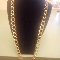Gold Tone Chain Link Necklace 