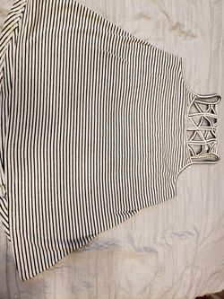 Girls So Black/White Striped Tank 7/8