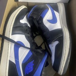 Air Jordan 1 Mid White/black Blue