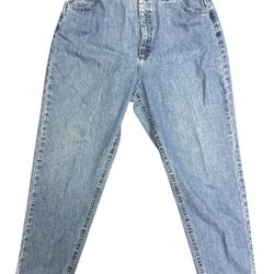 Vintage Lee High Rise Mom Jeans Size 16P Side Elastic  Waist 13" Rise Baggy Retro