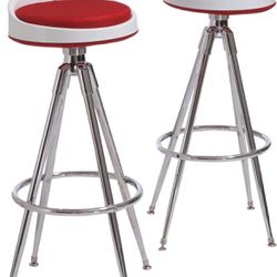 Red And White Bar Stools