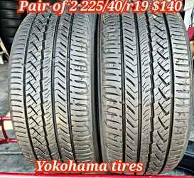 Pair of 2 Yokohama tires 225/40/r19 ‼️ free instalation and balance ‼️
