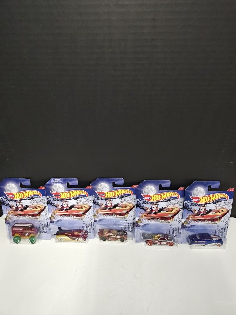 Hot Wheels Holiday Hot Rods Collectible Toy Cars Set 1-5 Complete Mattel 2016