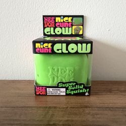 Schylling Nee Doh Nice Cube Squeeze Ball Glow in the Dark Super Solid Green