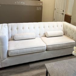 Beige couch set (2 Long 1 Chair)