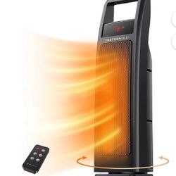 Portable Electric Space Heater, 1500 W. Fast Heating Widespread Oscillation ECO Mode 12 Hrs Timer with Remote Control for Indoor Use
