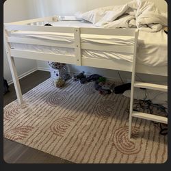 White twin low loaf bed