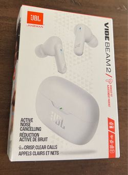 JBL Vibe Beam 2 Wireless Earbuds White NEW IN BOX