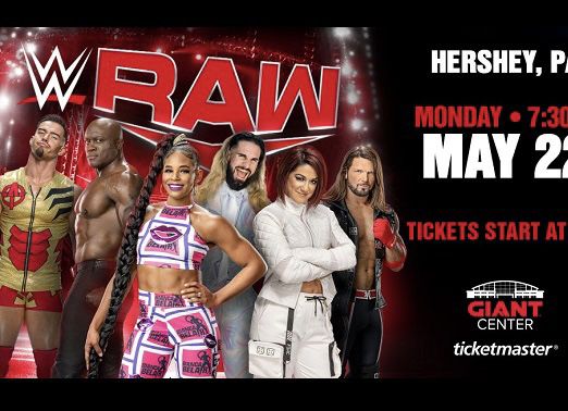 Monday Night Raw Tonight HERSEY PARK GIANT CENTER 