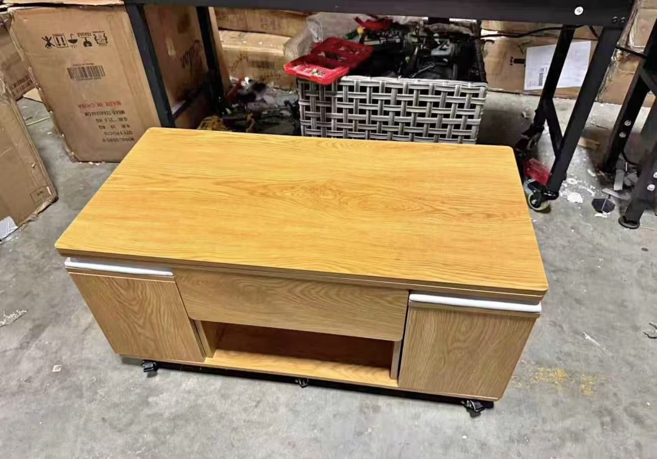 🔥On Sale🔥 Lift-Top Foldable Natural Coffee Table With 4 Stools & Storage $200