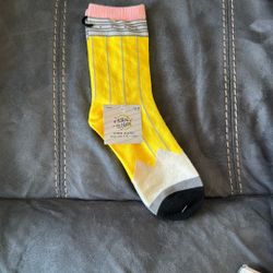 New Hobby Lobby Making The Grade Adult  Pencil Teacher Crew Socks Shoe Size 4 - 10