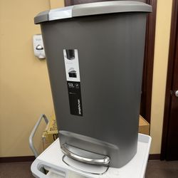 simplehuman 50L Semi-Round Kitchen Step on Trash Can - Black