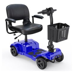 ENGWE Folding 4 Wheel Mobility Scooter,15 Mile Long Range, 250W Electric Powered Mobile Wheelchair for Seniors Adult with Detachable Basket, Front Lig