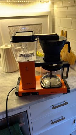 Orange Moccamaster coffee maker