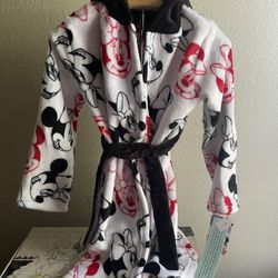 Disney Junior White Minnie Mouse Robe Toddler Girls 4T/5T