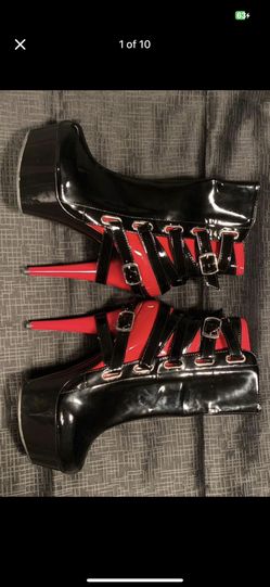Pleaser Boots Black/Red New In box