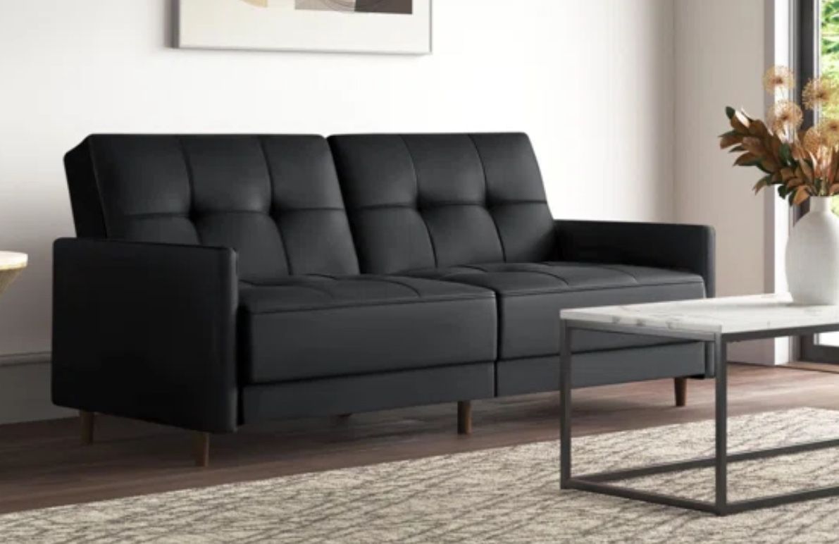 Faux leather Convertible Sofa
