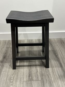 New Stools 4 Pc Charcoal Gray Solid Wood 