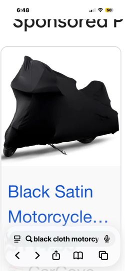 XXL Black Satin Motorcycle Cover $50 takes it