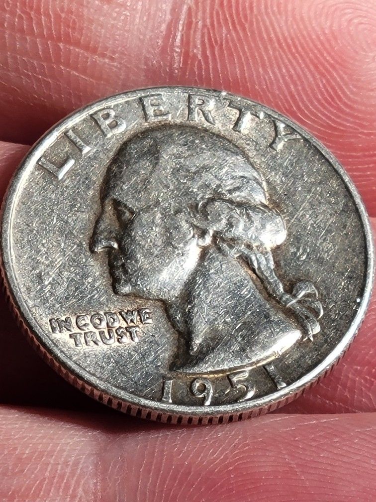 D- 1951 Silver Quarter Vintage Collectible Original