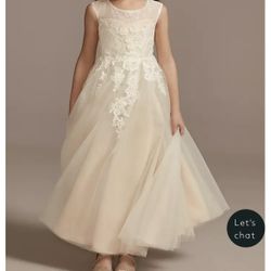 As Is Illusion and Tulle Flower Girl Dress- David bridals