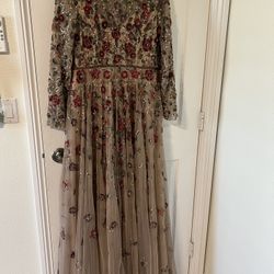 SIZE 10 Mac Duggal Floral Embroidered Evening Gown 