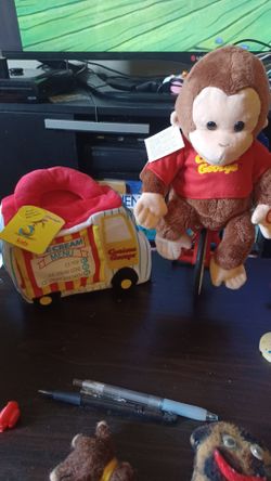 Curious George duo, kids toy ice cream, moving george