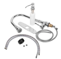 Chrome / Brushed Nickel / Oil Rubbed Bronze Kitchen Sink Faucet Pull out Sprayer Swivel Mixer Tap/Deck Plate /Soap Dispenser