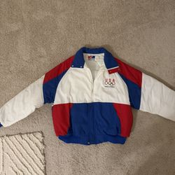 Swingster USA Olympic Jacket Men's Large Red White Blue Insulated