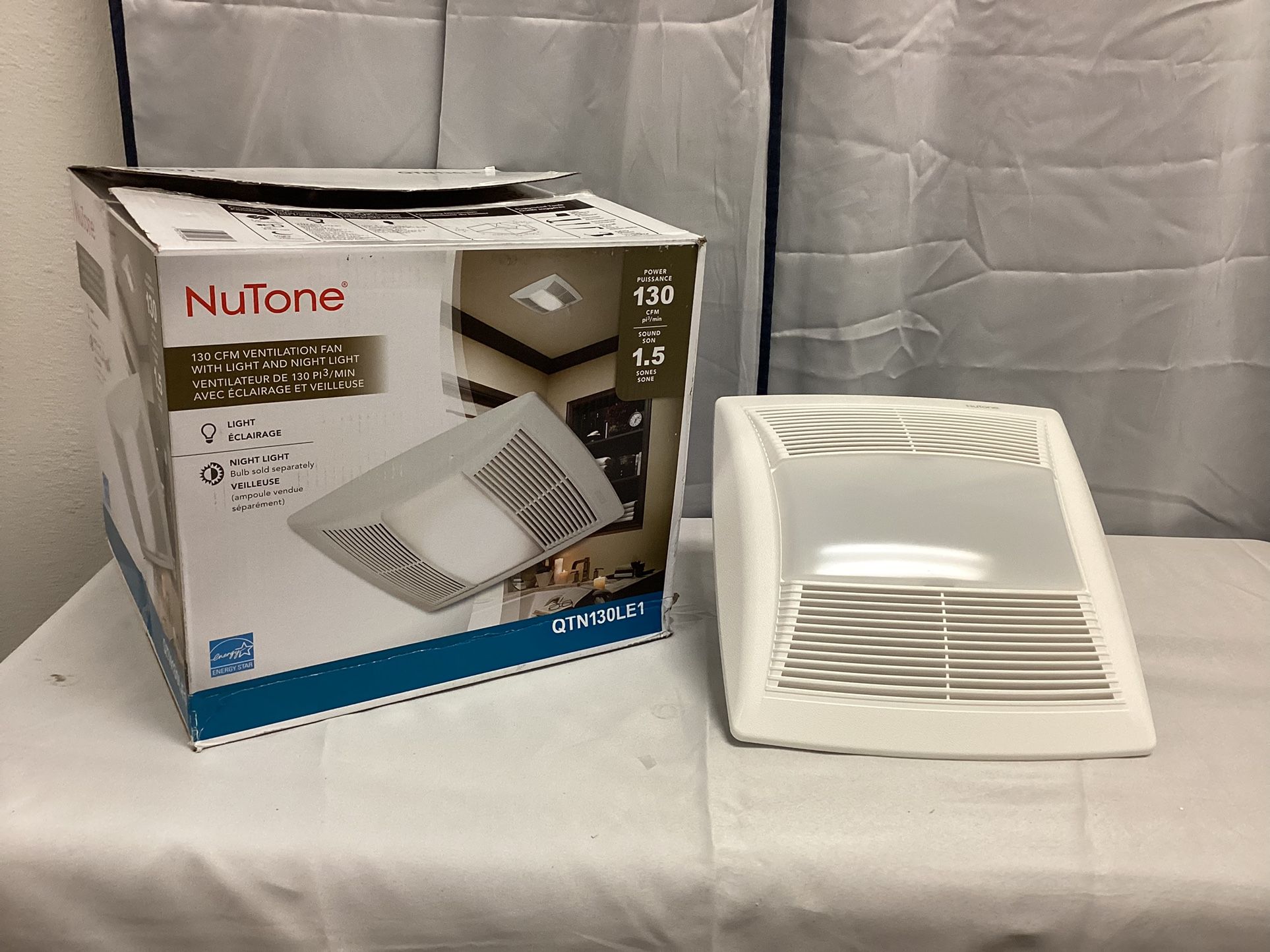 BroanNuTone QT Series 130 CFM Ceiling Bathroom Exhaust Fan with LED