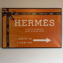 Oliver Gal 'Faubourg Road Sign Orange' fashion and glam wall art canvas print