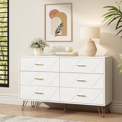 slim fit dress slacks Savannah White Fir Veneer with Gold Metal Accents 6-Drawer Sideboard main image 0