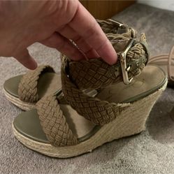 2 pair! Jessica Simpson wedge buckle espadrille platforms,Dolce Vita chunky heel