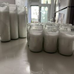 Unscented Glass Jar Candles (White/2 sizes)