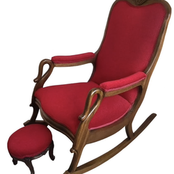 Antique Gooseneck Rocker With Footstool