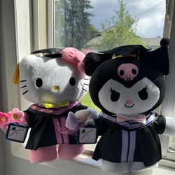 Hello Kitty and Kuromi Graduation Plush