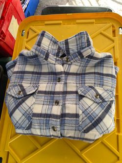 Blue Plaid Flannel Button-Up Shirt