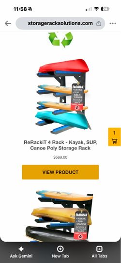 Kayak or Paddle board Rack that holds 4-RERACKIT RECYCLED POLY RACKS FOR KAYAKS, SUPS & CANOES