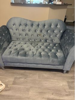 Blue.. 2 - Piece Velvet Living Room Set