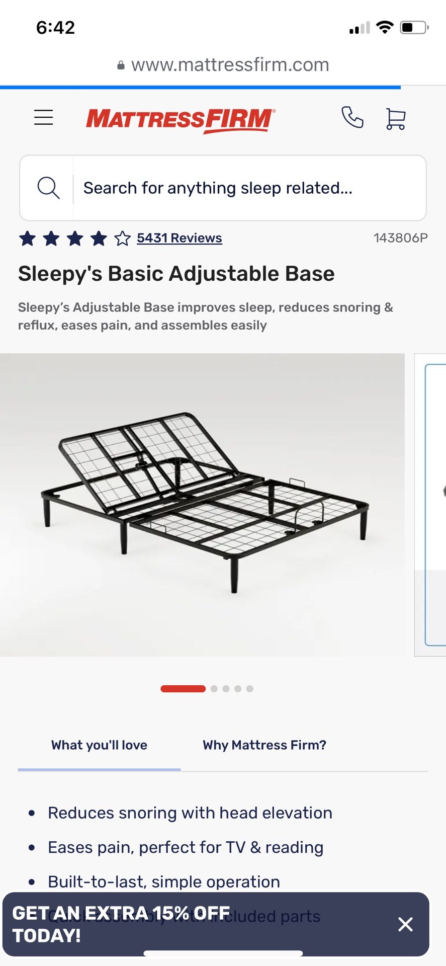 Mattress Firm King Size Adjustable Bed Frame!base NEW IN BOX!