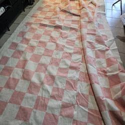 Pink Checkered Area Rug