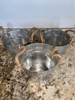 NEW Galvanized Metal Pails