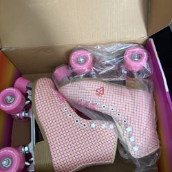 IMPALA QUAD SKATE - PINK TARTAN Women's 5.5 Brand new  